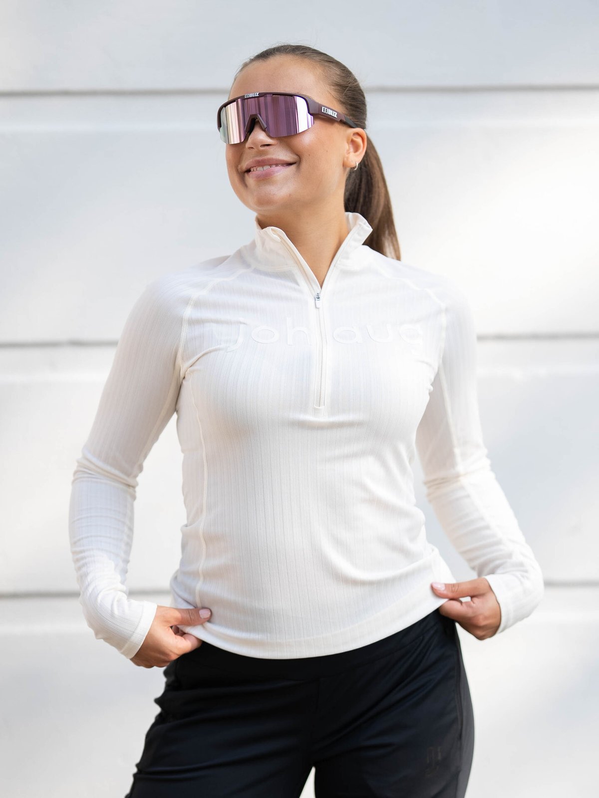 Johaug Rib Tech Half Zip Hvit tofu