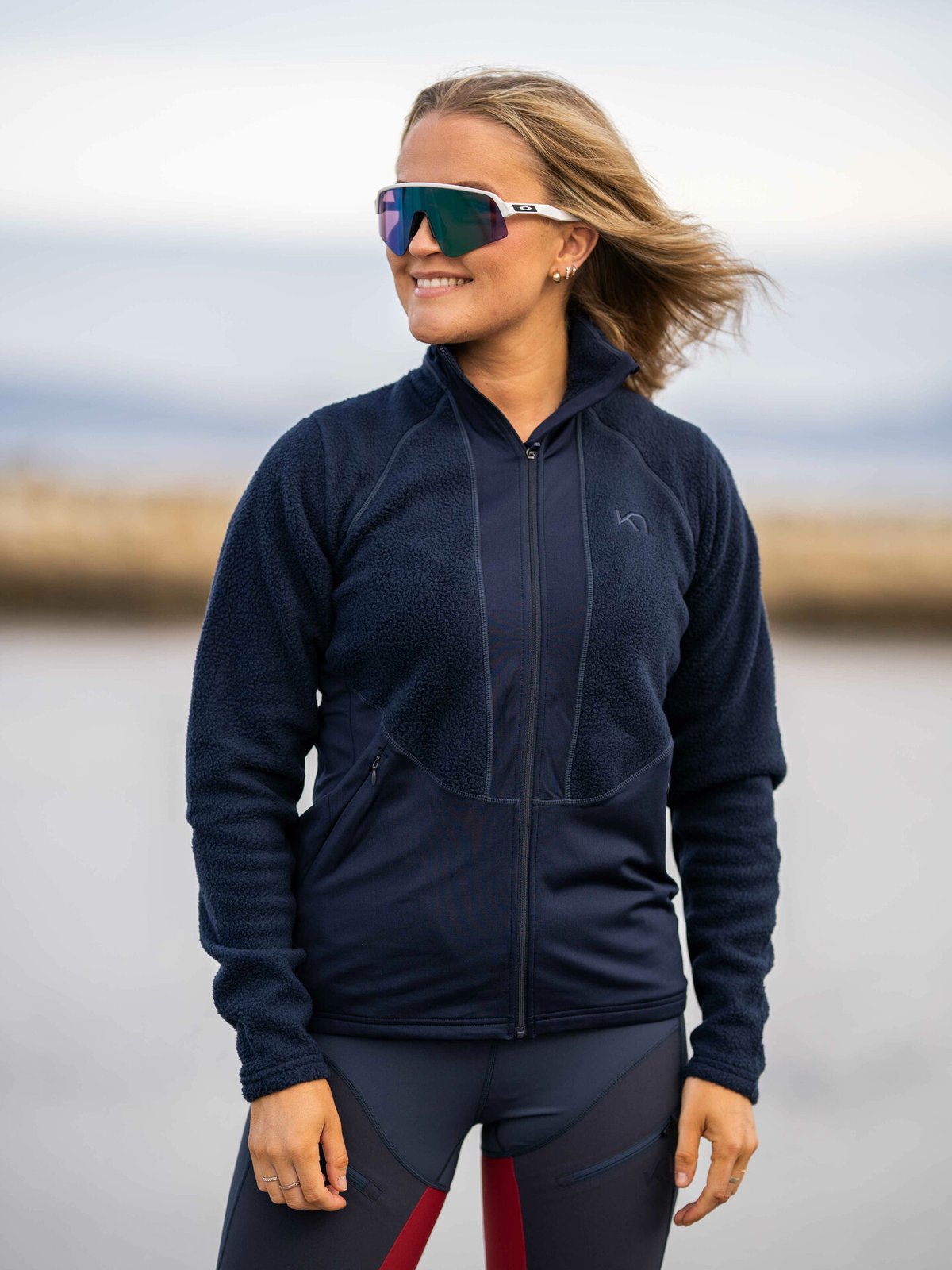 Kari Traa Ragnhild Full Zip Midlayer Recycled Royal Blue