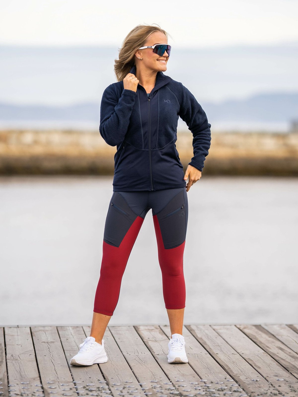 Kari Traa Ragnhild Full Zip Midlayer Recycled Royal Blue