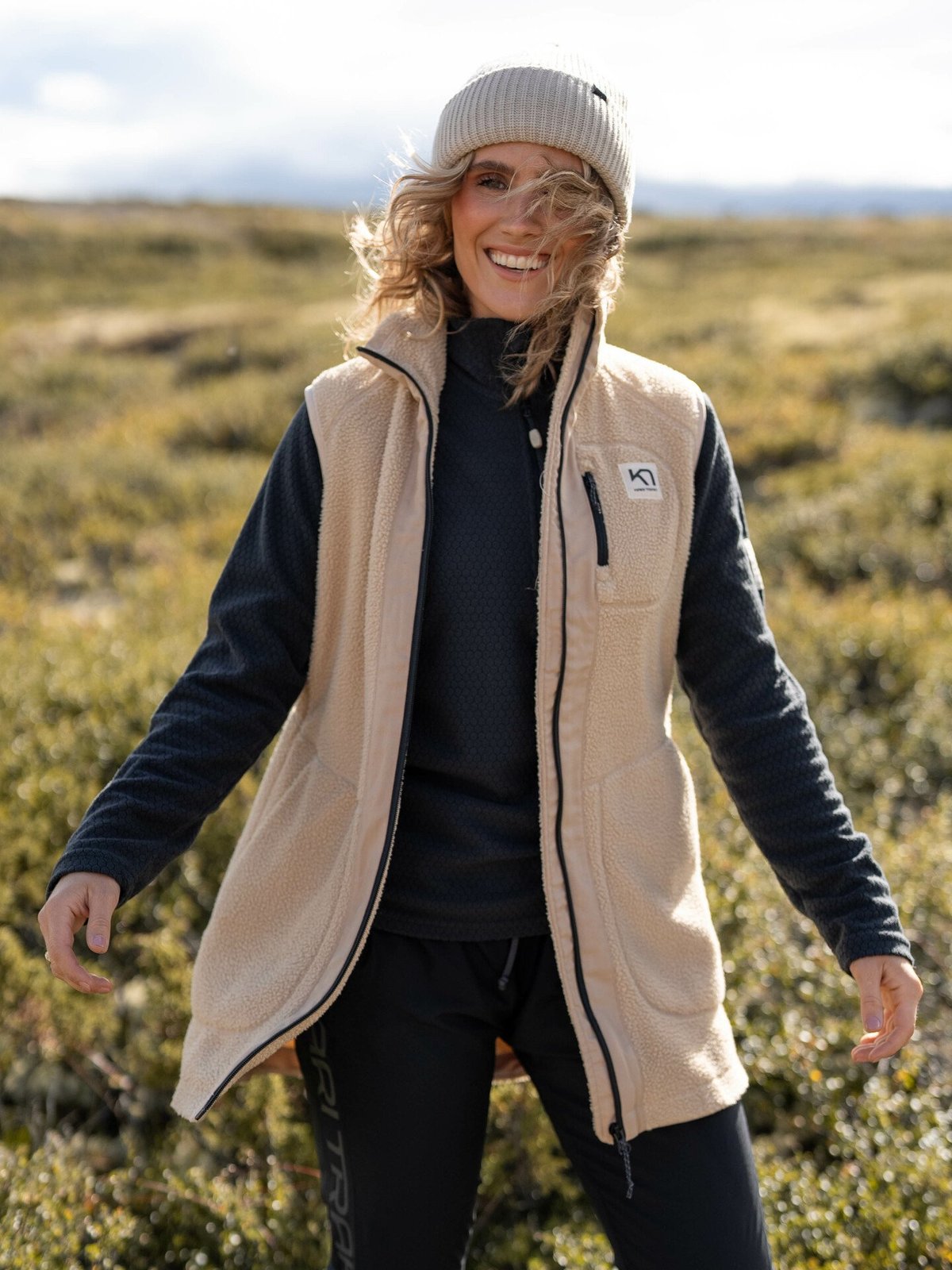 Kari Traa Sanne Fleece Vest Long Oat