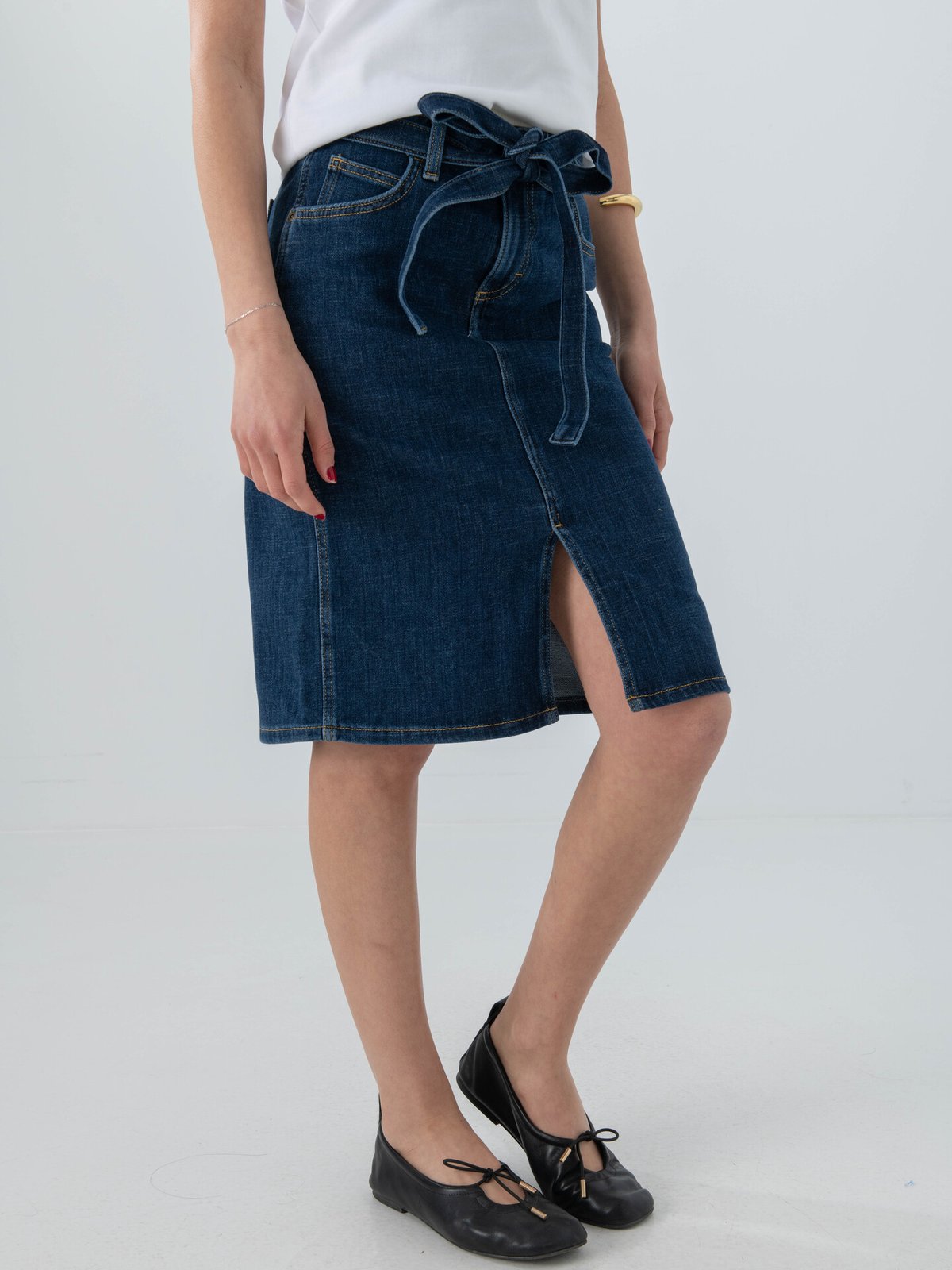 Lee Midi Skirt With Bow Seaside Trip
