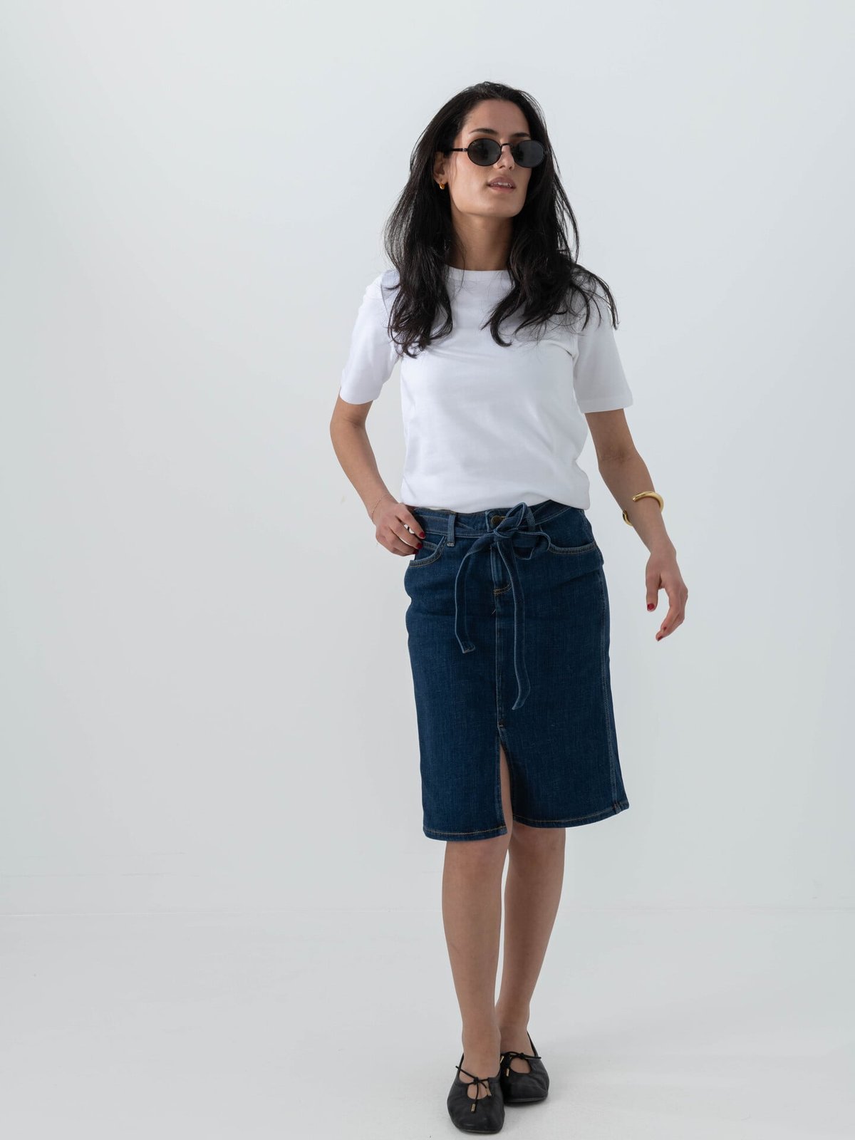 Lee Midi Skirt With Bow Seaside Trip
