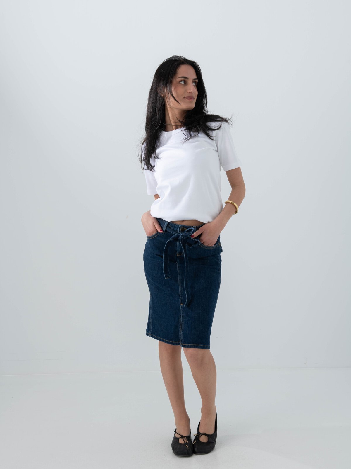 Lee Midi Skirt With Bow Seaside Trip