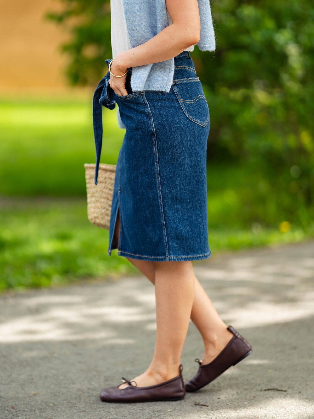 Lee Midi Skirt With Bow Seaside Trip