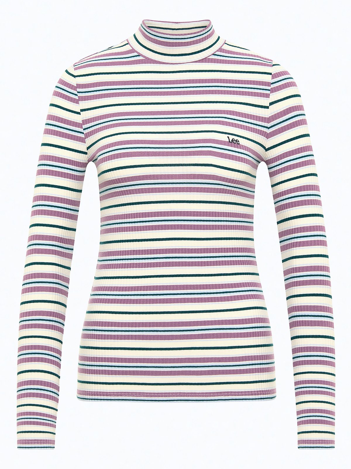 Lee Ribbed Long Sleeve High Neck Ecru