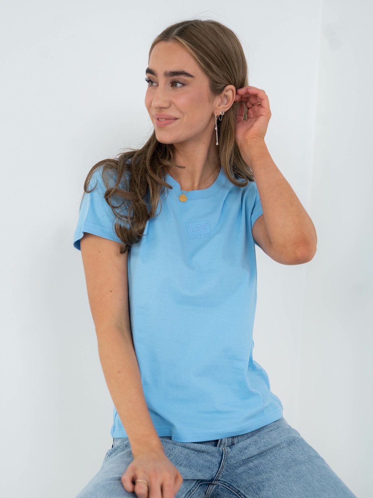 Lee Small Logo Tee Blue