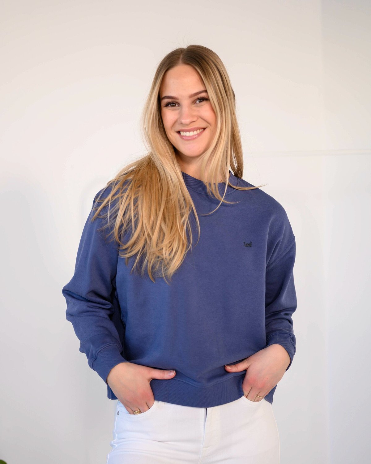 Lee Crew Sweater Surf Blue