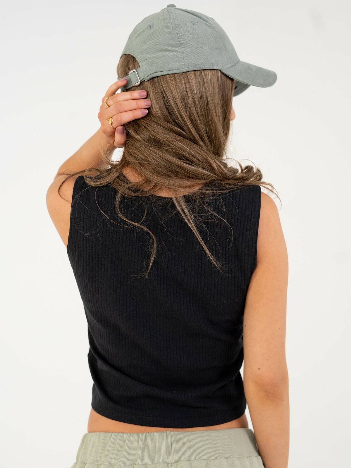 Lee Cropped Crew Tank Black