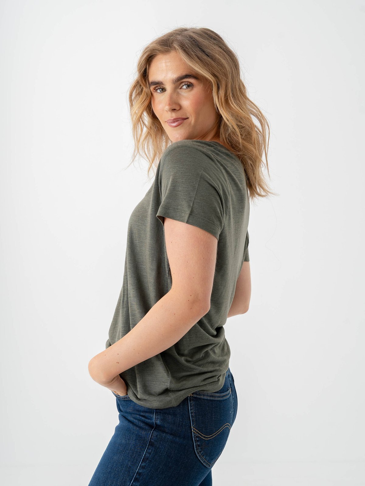 Lee Perfect V-neck Tee Oak Moss