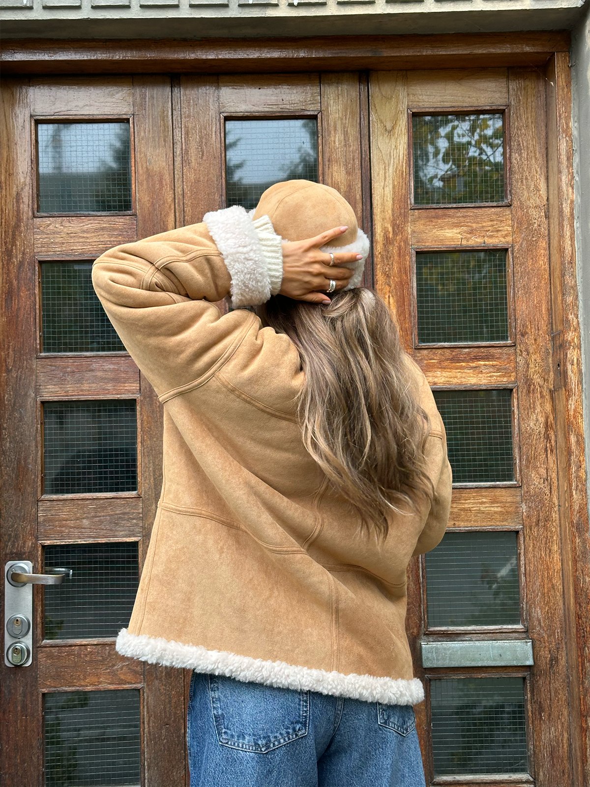 Løøv Erica Shearling Jacket Camel