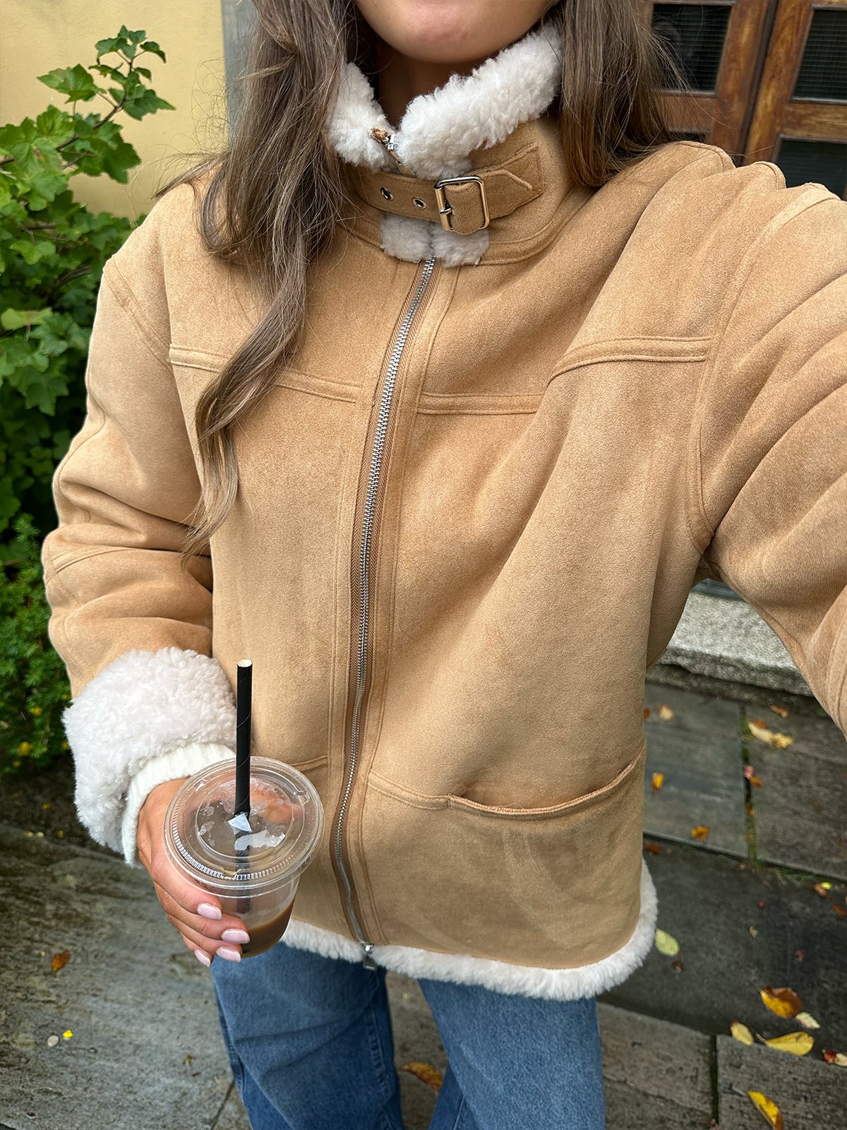 Løøv Erica Shearling Jacket Camel