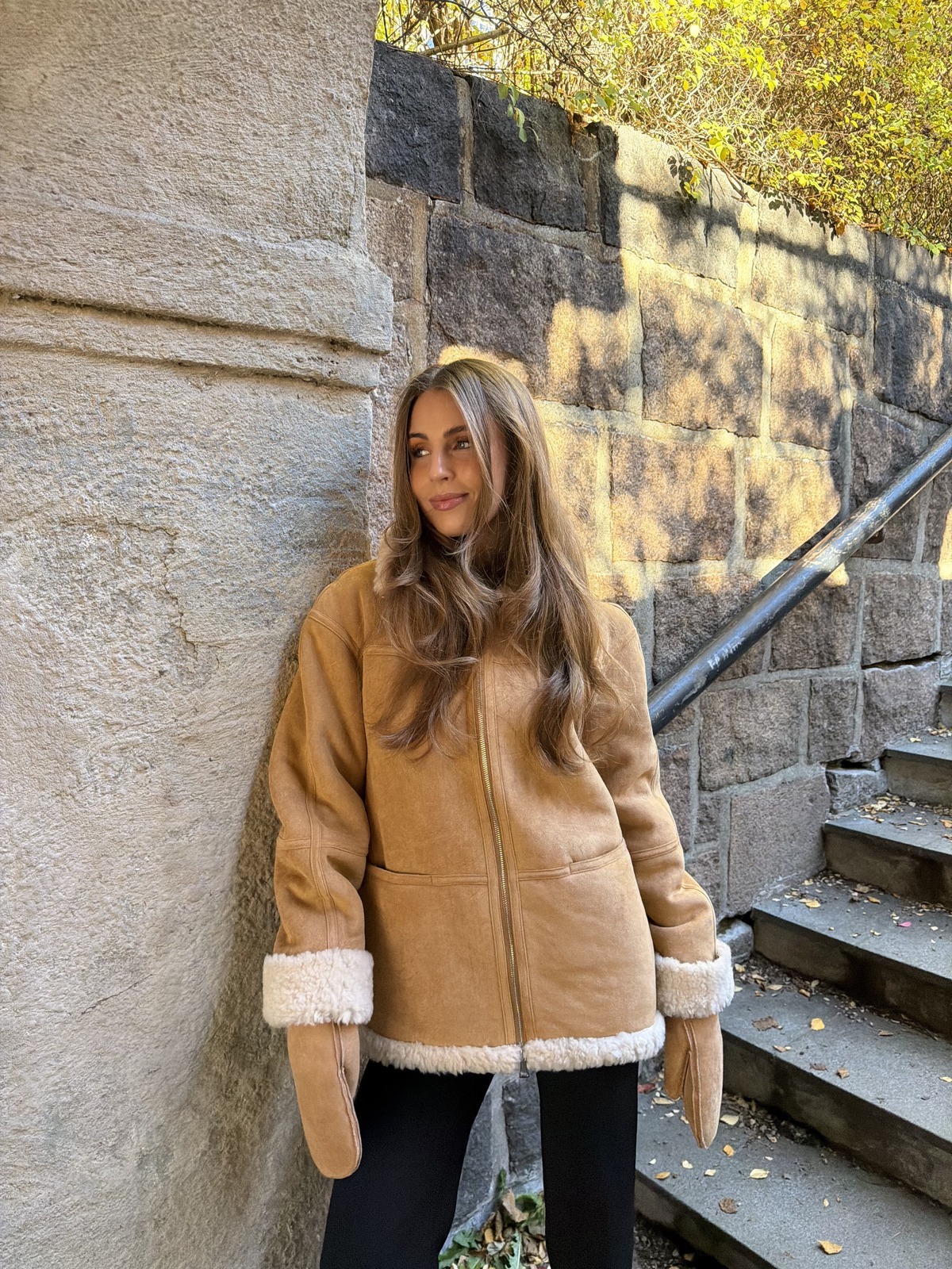 Løøv Erica Shearling Jacket Camel