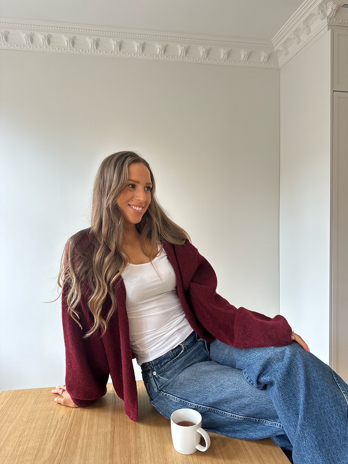 Løøv Dahlia Open Cardigan Maroon