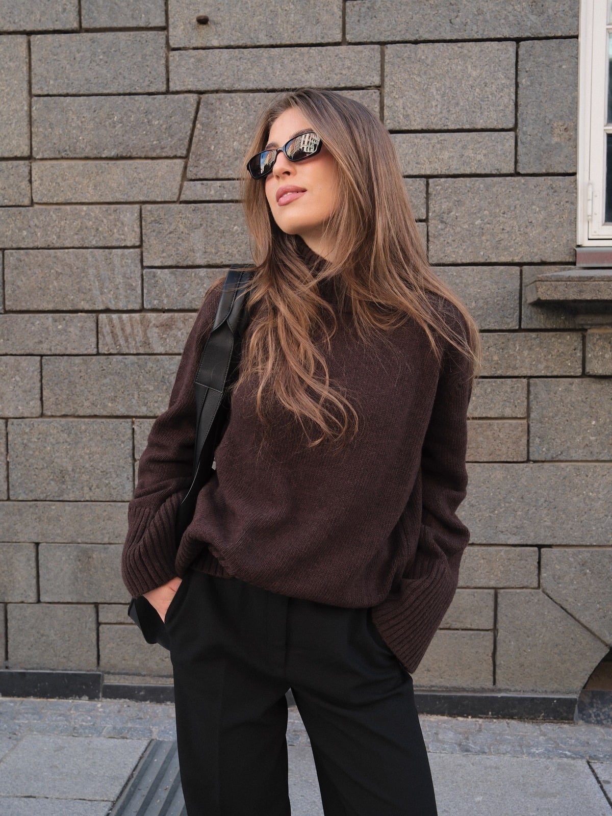 Løøv Maple Oversized Knit Sweater Dark Brown