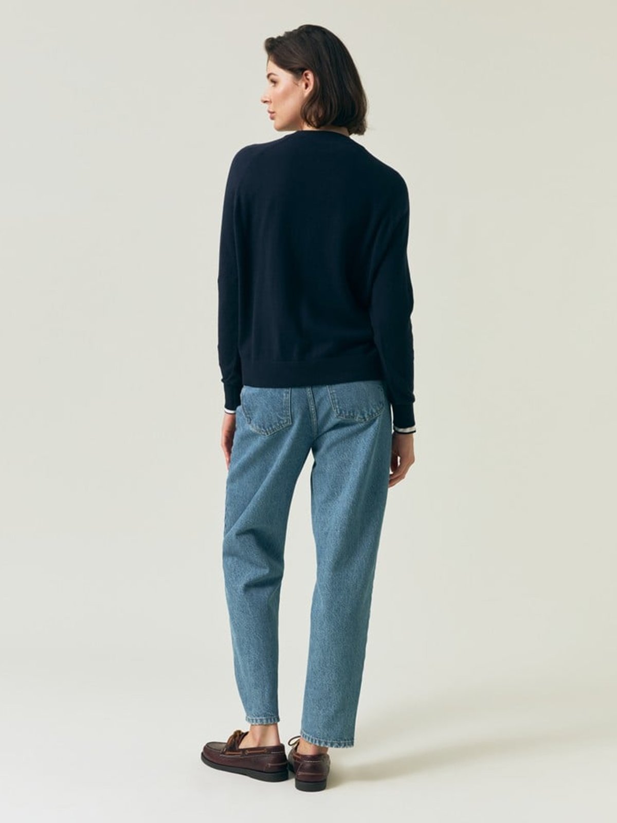 Lexington Freya Cotton/Cashmere Sweater Blå