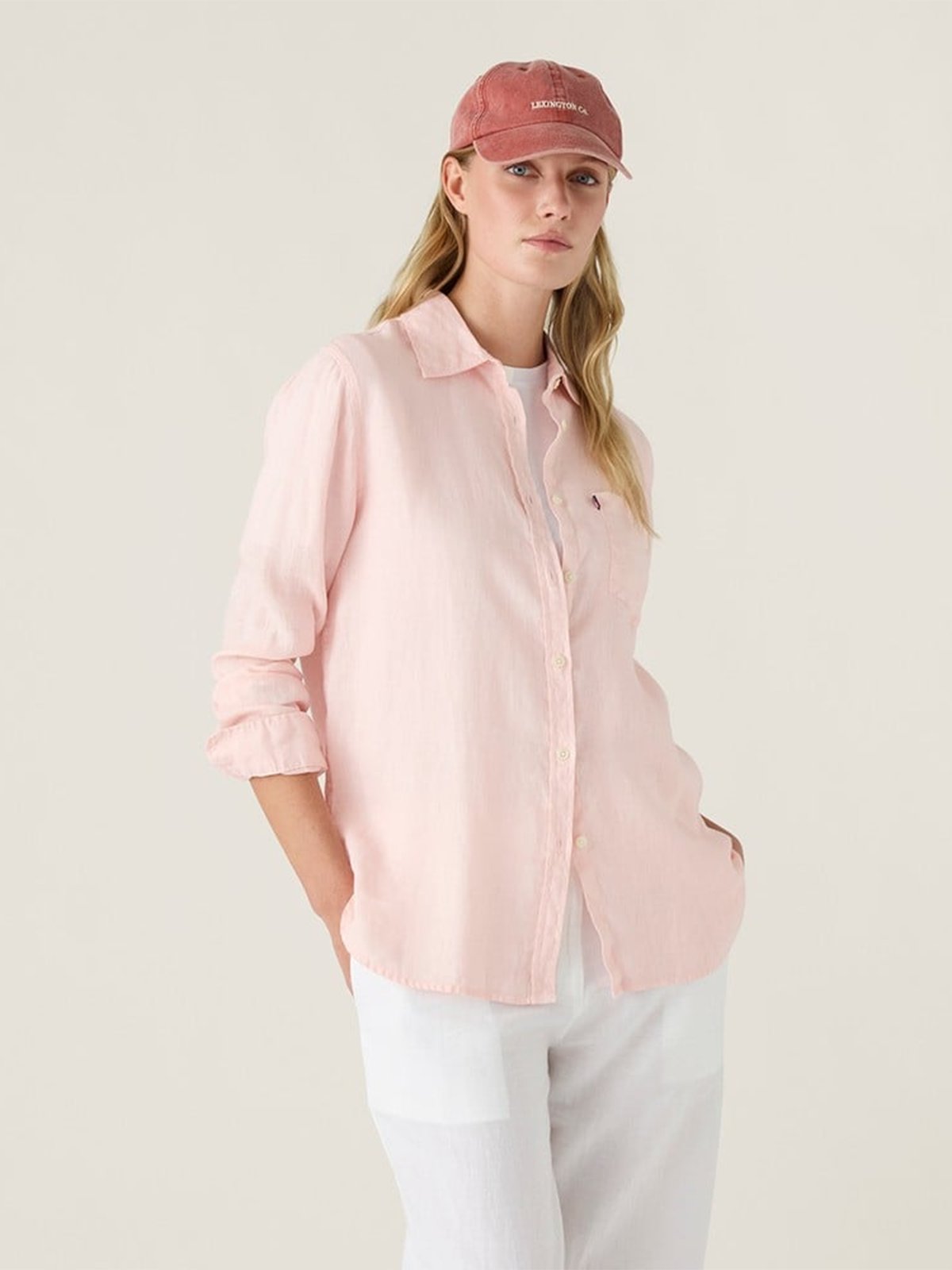 Lexington Classic Linen Shirt Light Pink