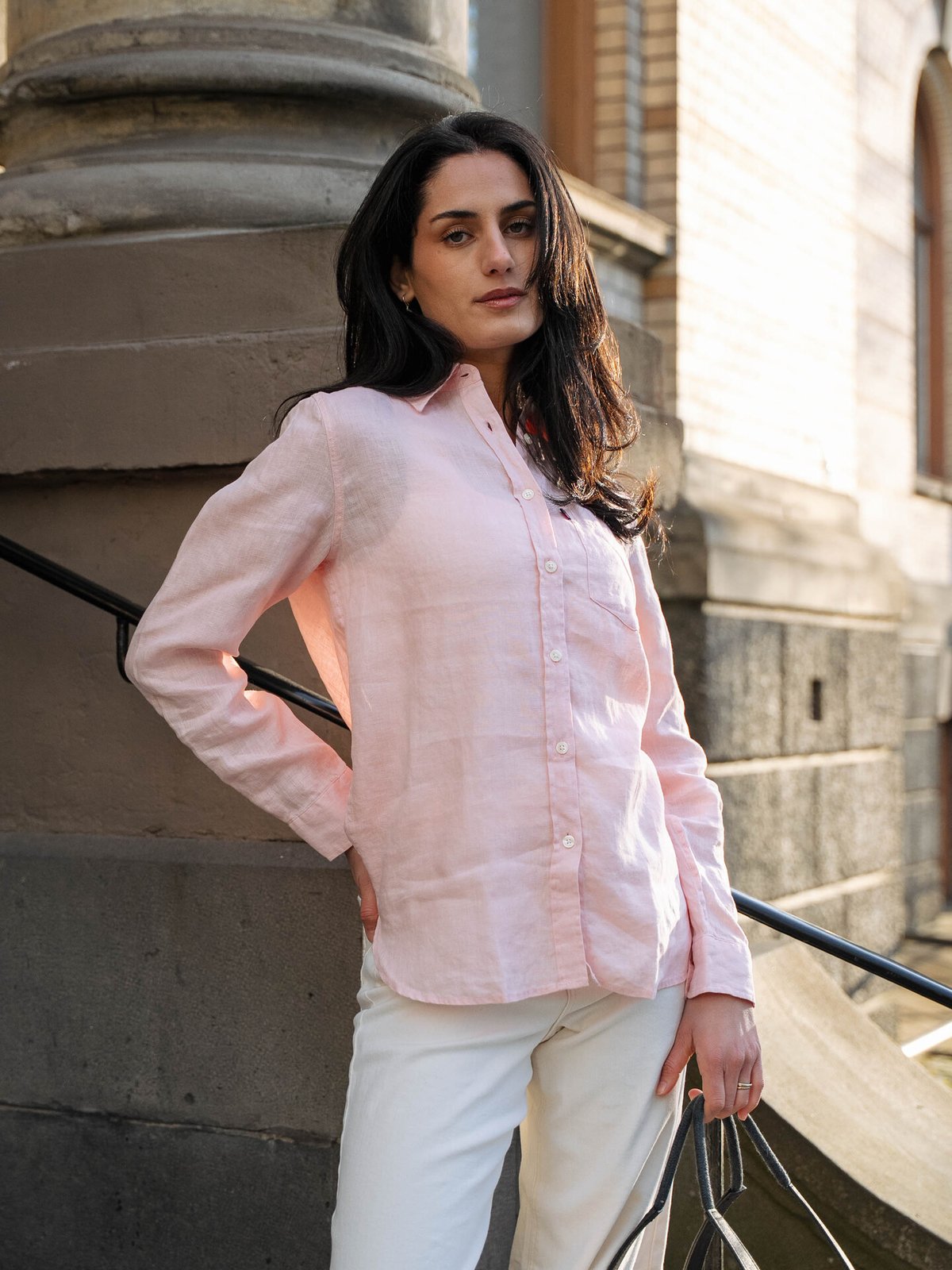 Lexington Classic Linen Shirt Light Pink