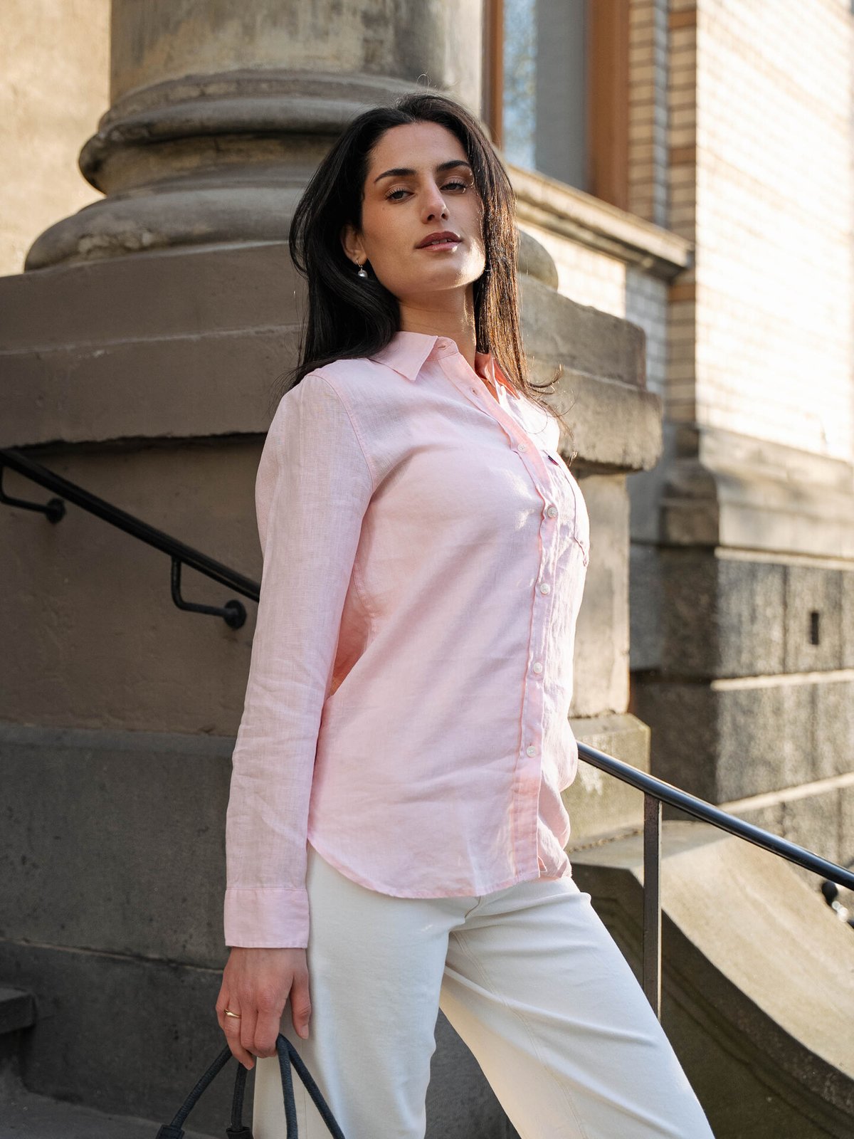 Lexington Classic Linen Shirt Light Pink