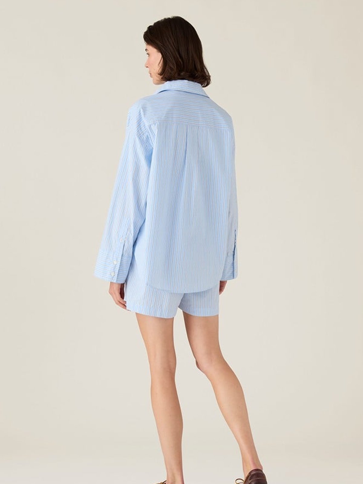 Lexington Casual Organic Cotton Poplin Shirt Blå multistripe