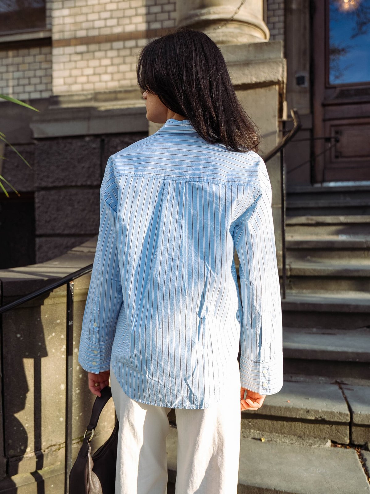 Lexington Casual Organic Cotton Poplin Shirt Blå multistripe