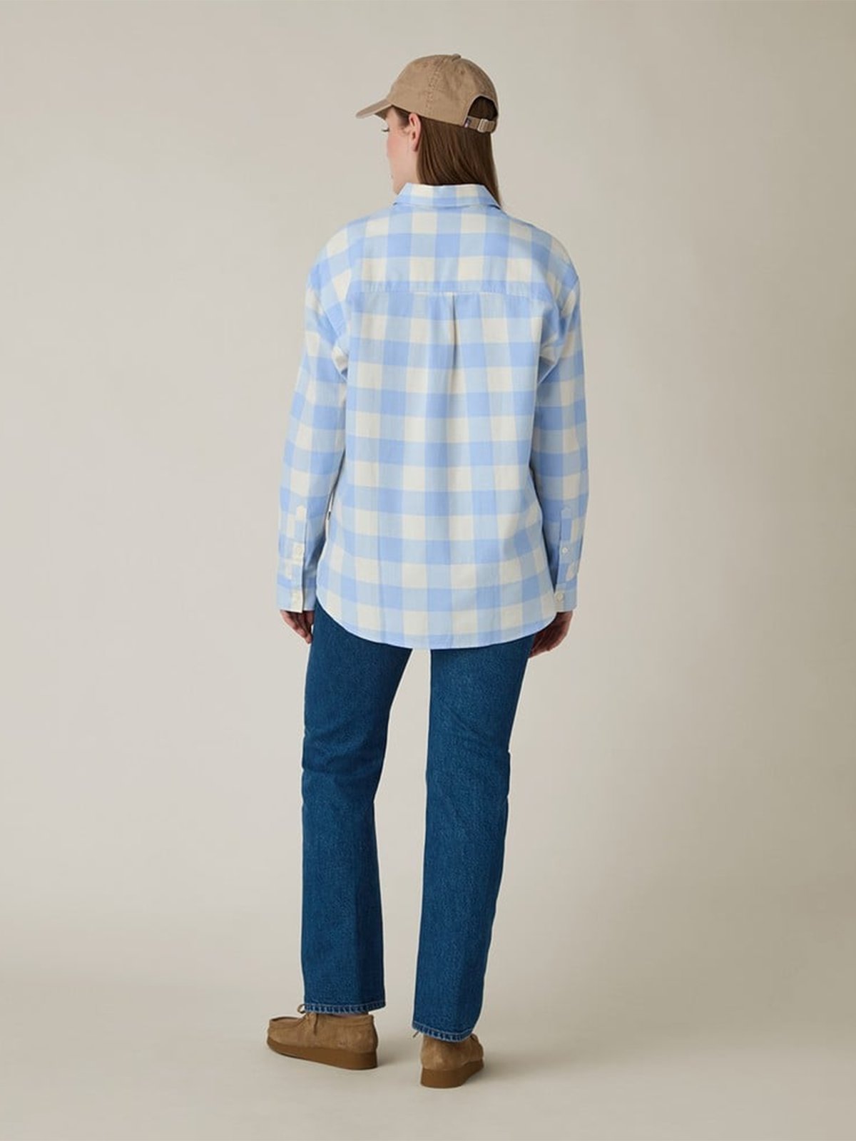Lexington Casual Fit Checked Flannel Shirt Beige / Blå