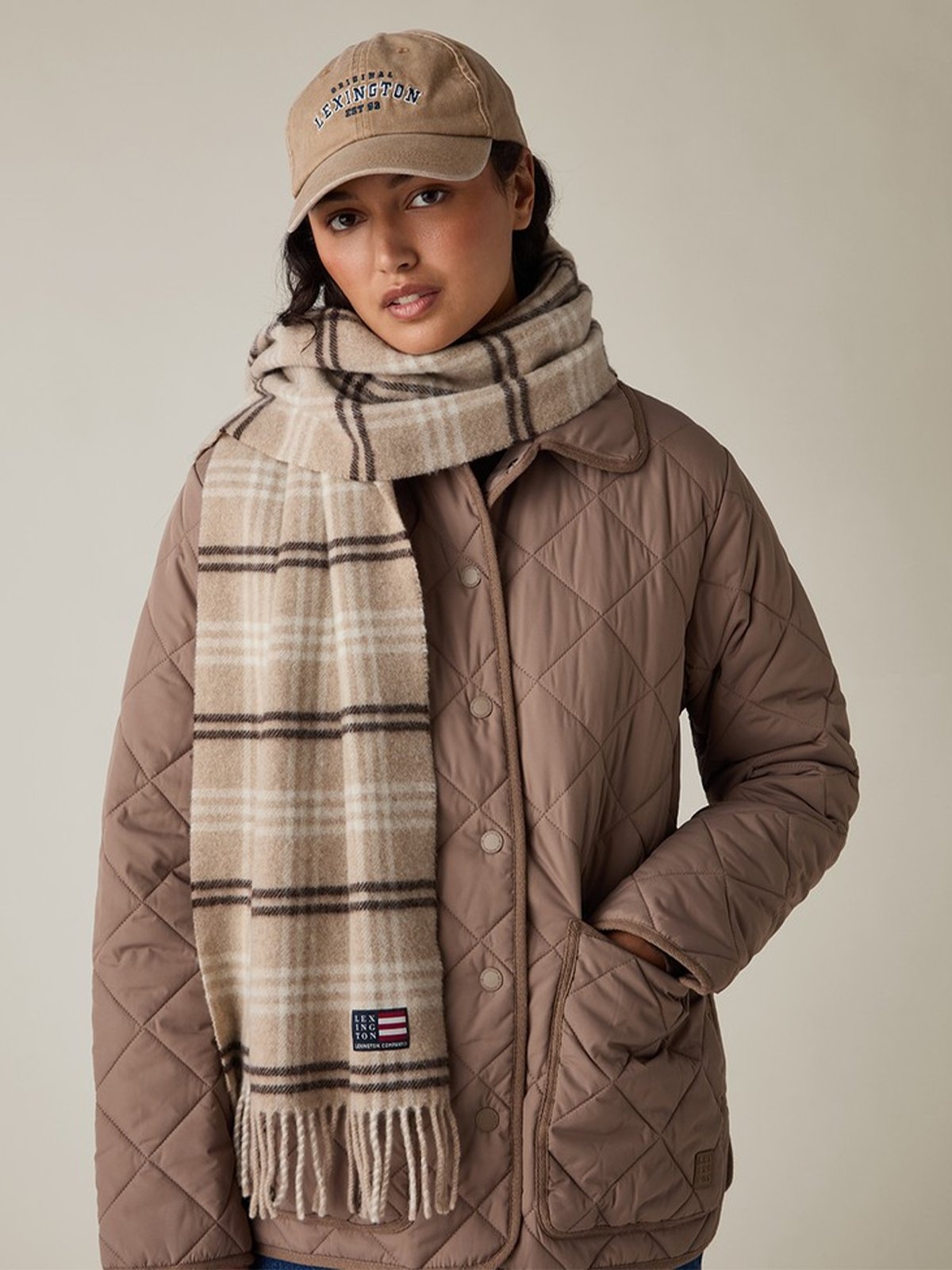 Lexington Recycled Wool Blend Scarf Beige