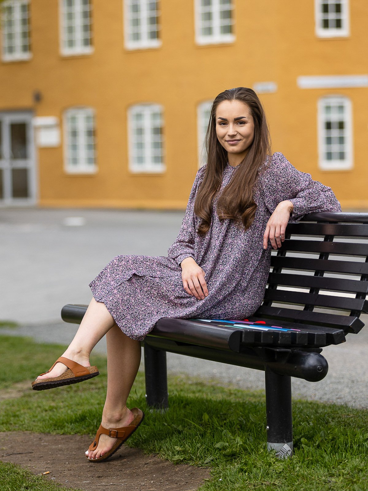 MSCH Copenhagen Hedda Rikkelie Long Sleeve Shirt Dress All Over Print Blue Nights FLW