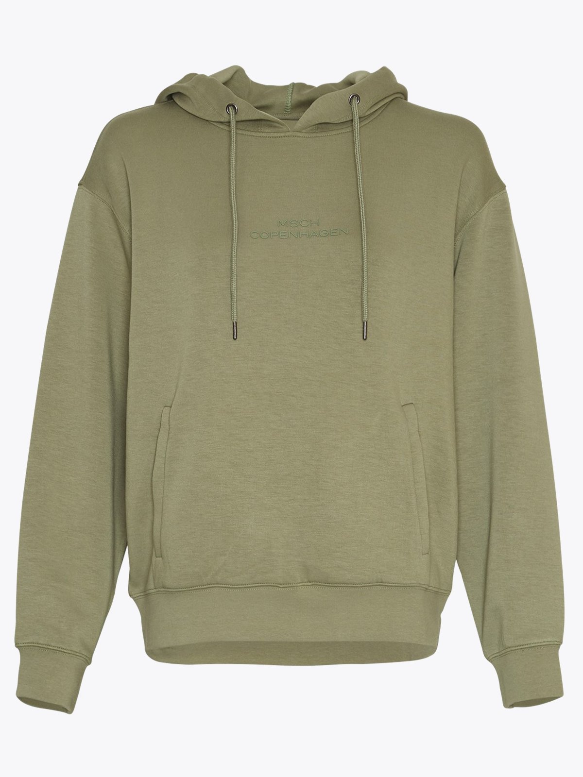MSCH Copenhagen Ima Q Logo Hood Sweatshirt Olivine