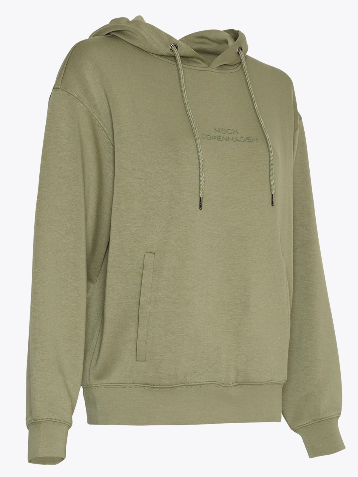 MSCH Copenhagen Ima Q Logo Hood Sweatshirt Olivine