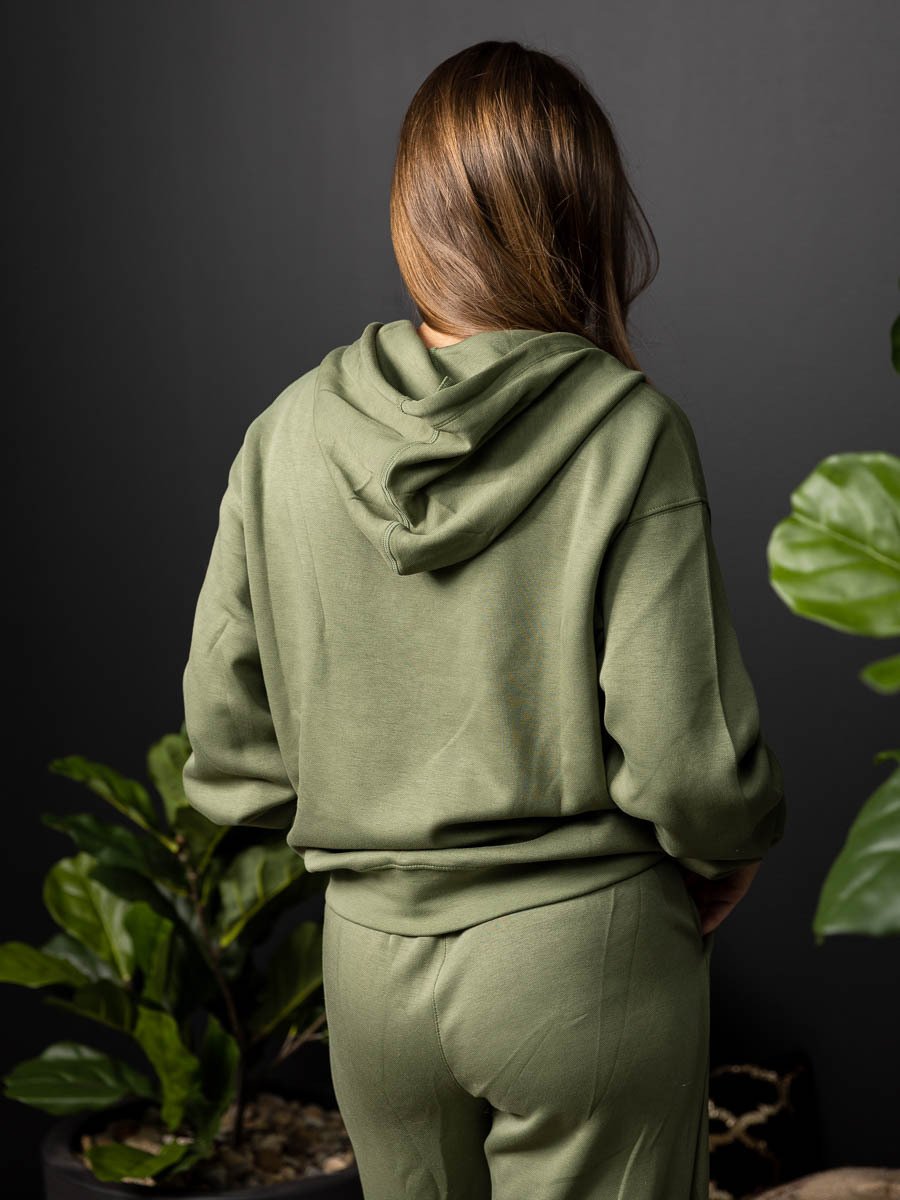 MSCH Copenhagen Ima Q Logo Hood Sweatshirt Olivine