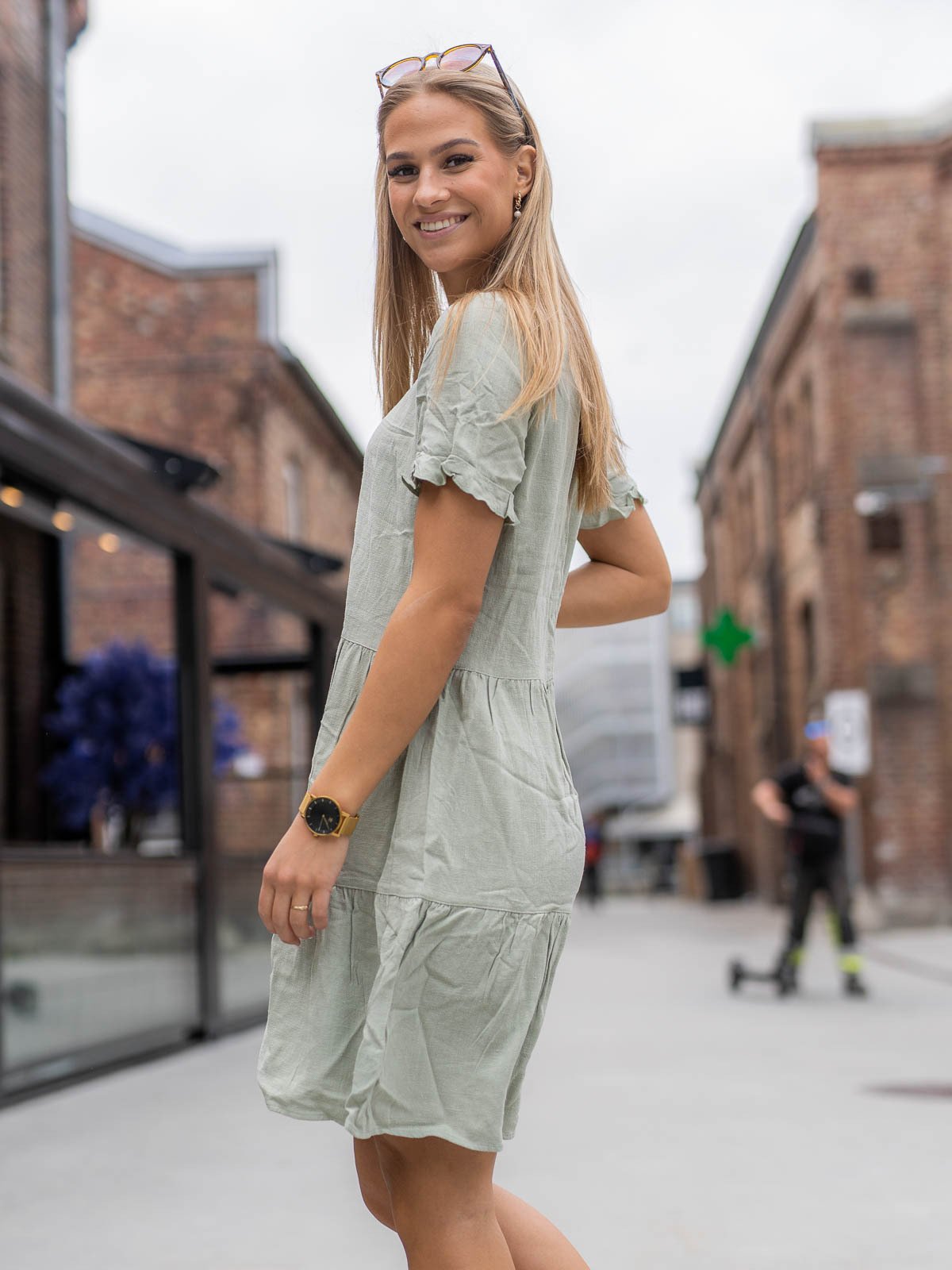 MSCH Copenhagen Mariet Short Sleeve Dress Desert Sage