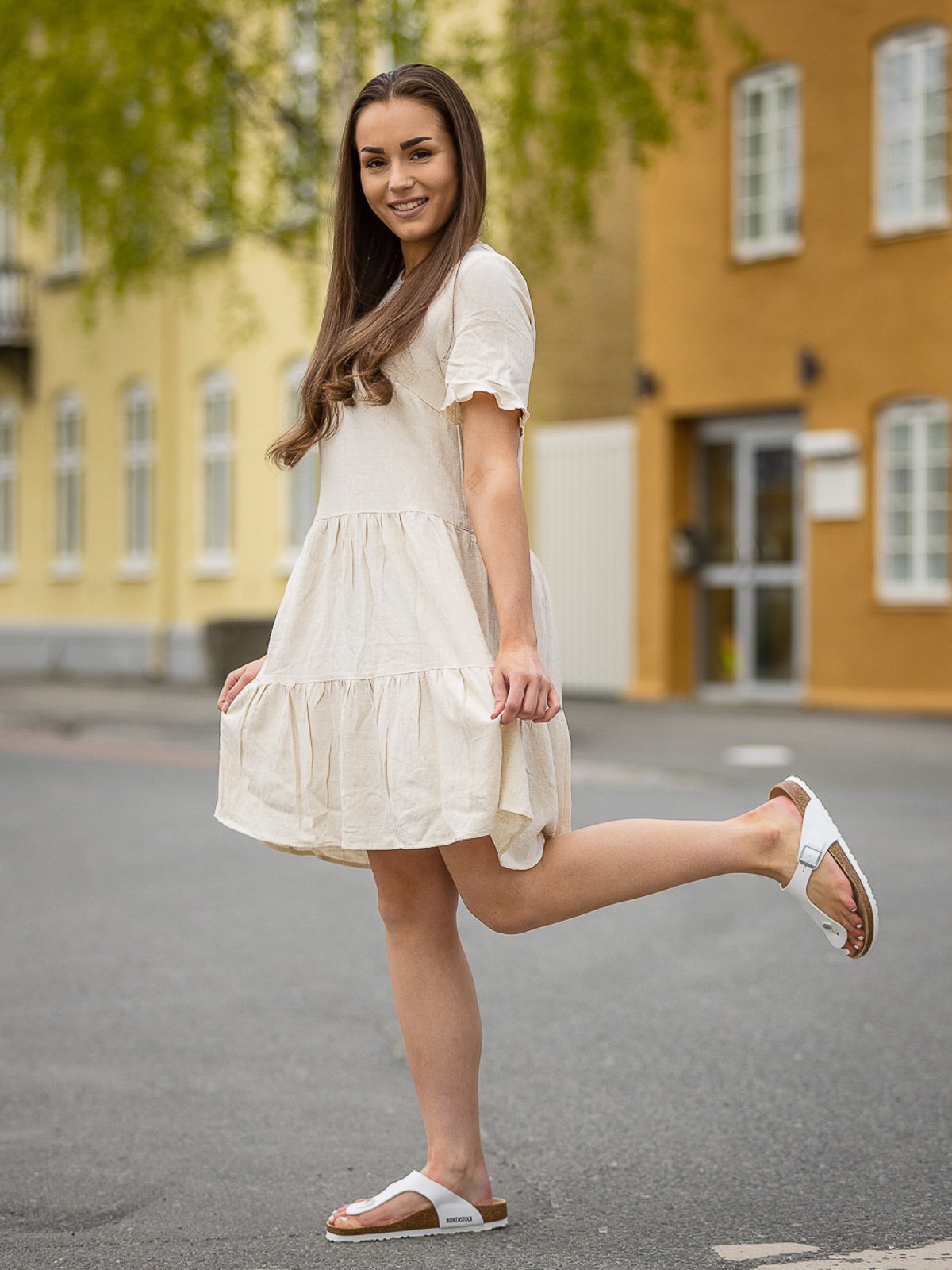 MSCH Copenhagen Mariet Short Sleeve Dress Wood Ash