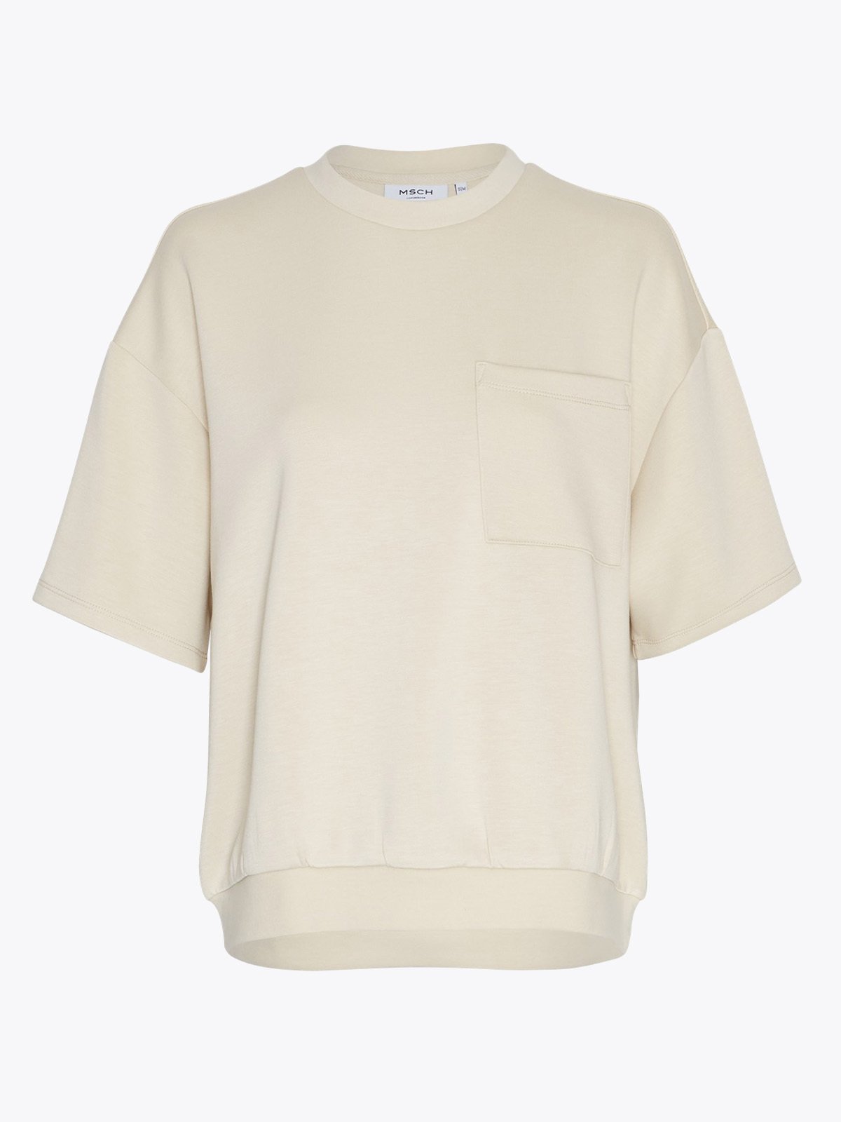 MSCH Copenhagen Isora Ima Q Short Sleeve Sweatshirt Oyster Gray