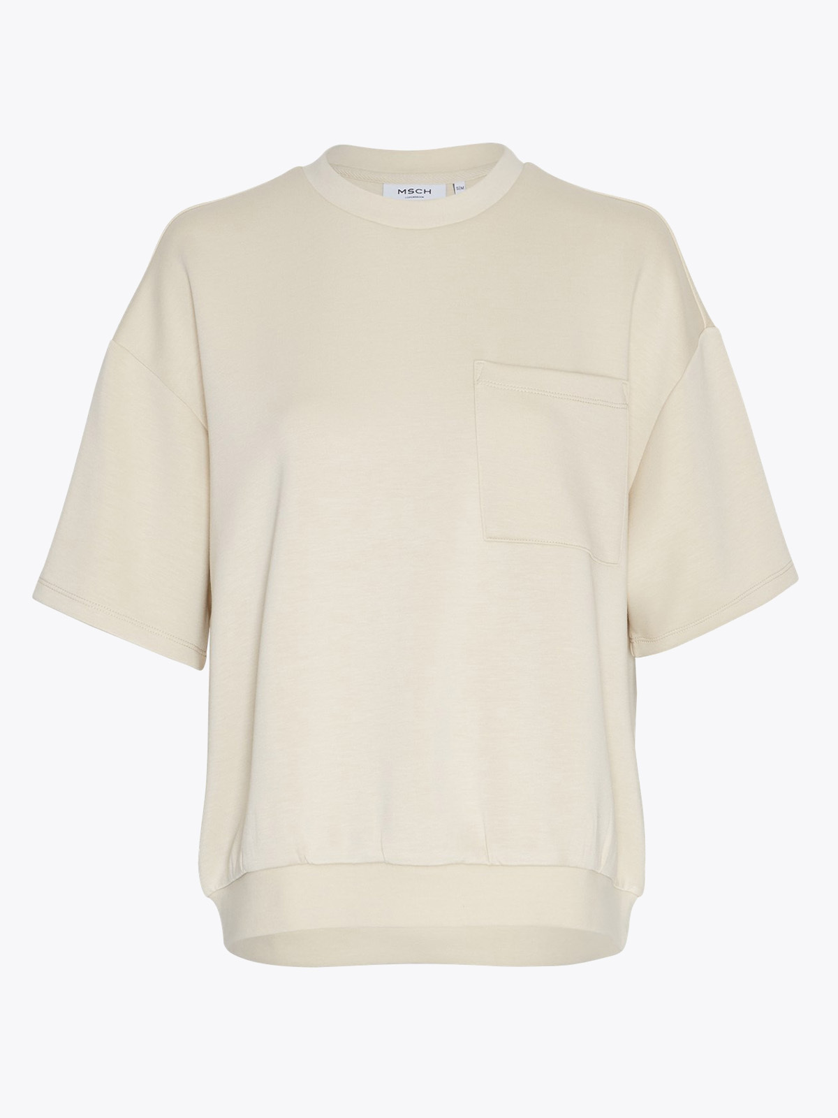 MSCH Copenhagen Isora Ima Q Short Sleeve Sweatshirt Oyster Gray