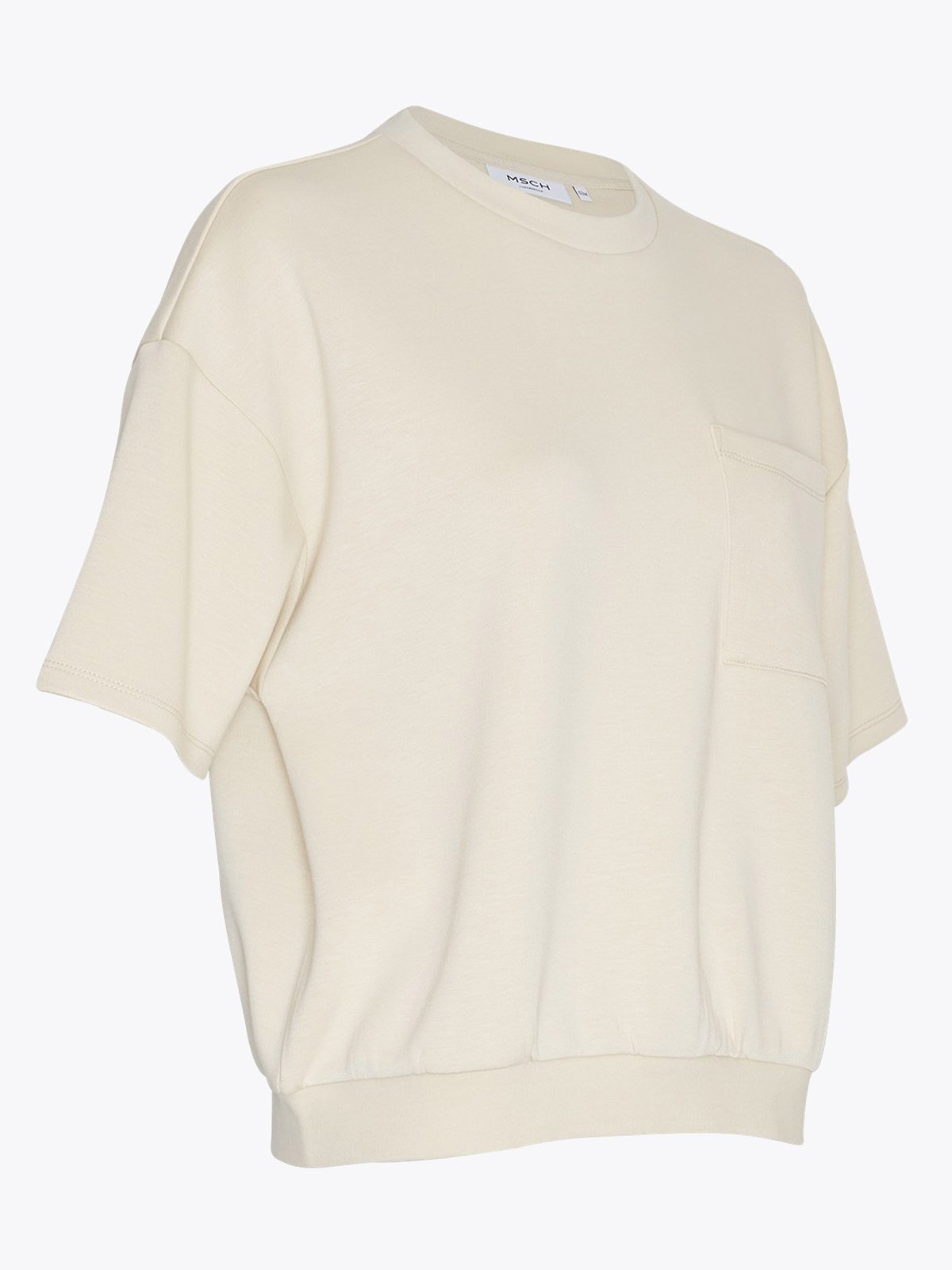 MSCH Copenhagen Isora Ima Q Short Sleeve Sweatshirt Oyster Gray