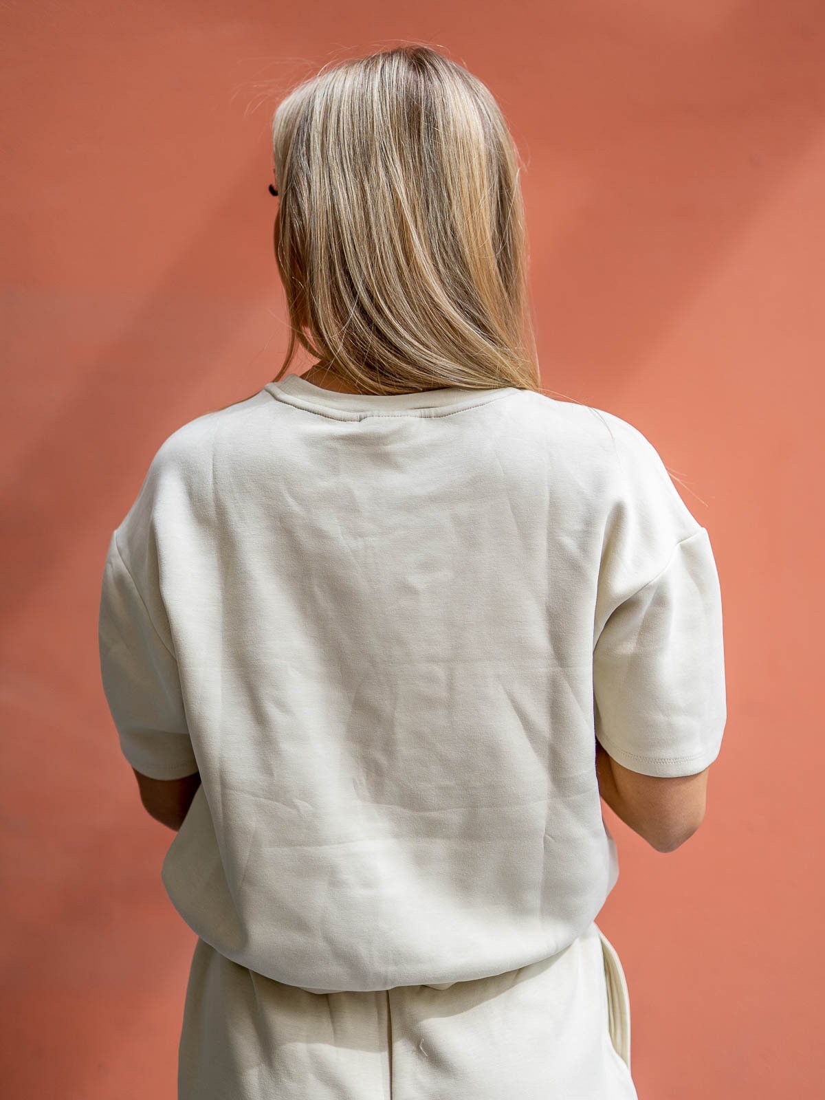 MSCH Copenhagen Isora Ima Q Short Sleeve Sweatshirt Oyster Gray