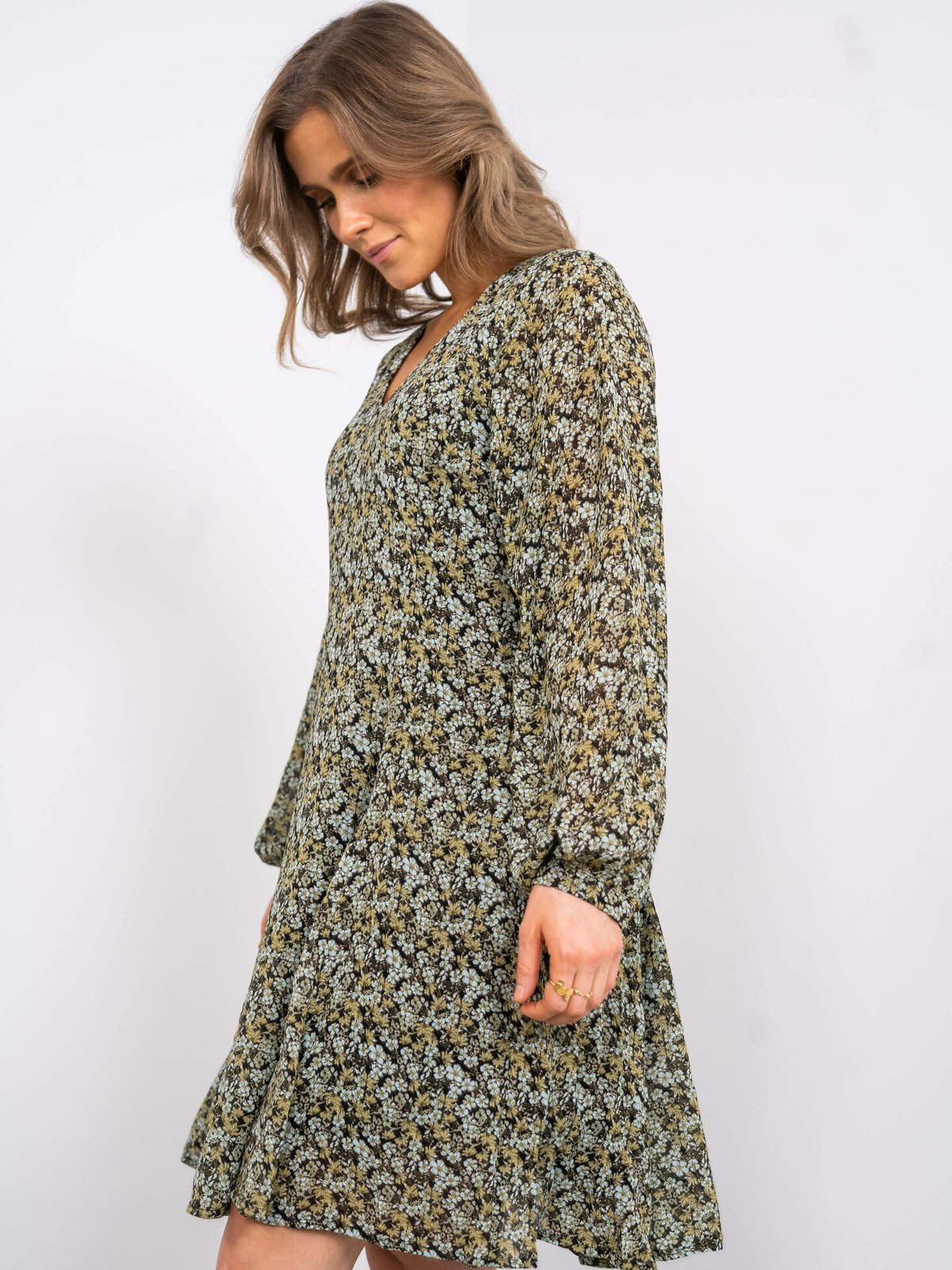 MSCH Copenhagen Jamela Rikkelie Dress All Over Print S Blue Flower
