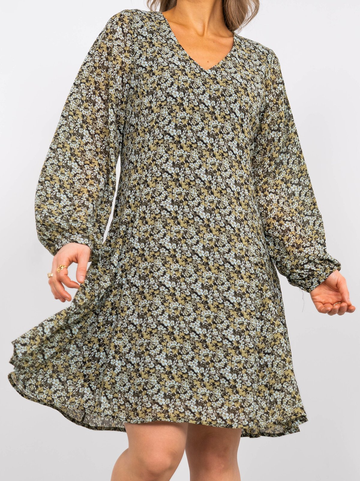 MSCH Copenhagen Jamela Rikkelie Dress All Over Print S Blue Flower