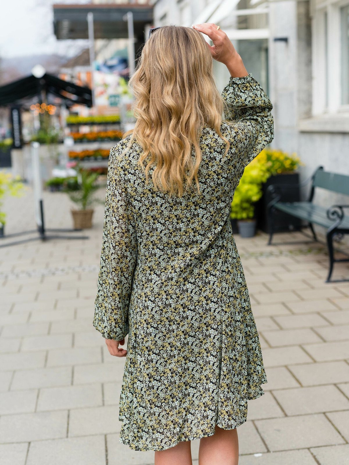 MSCH Copenhagen Jamela Rikkelie Dress All Over Print S Blue Flower