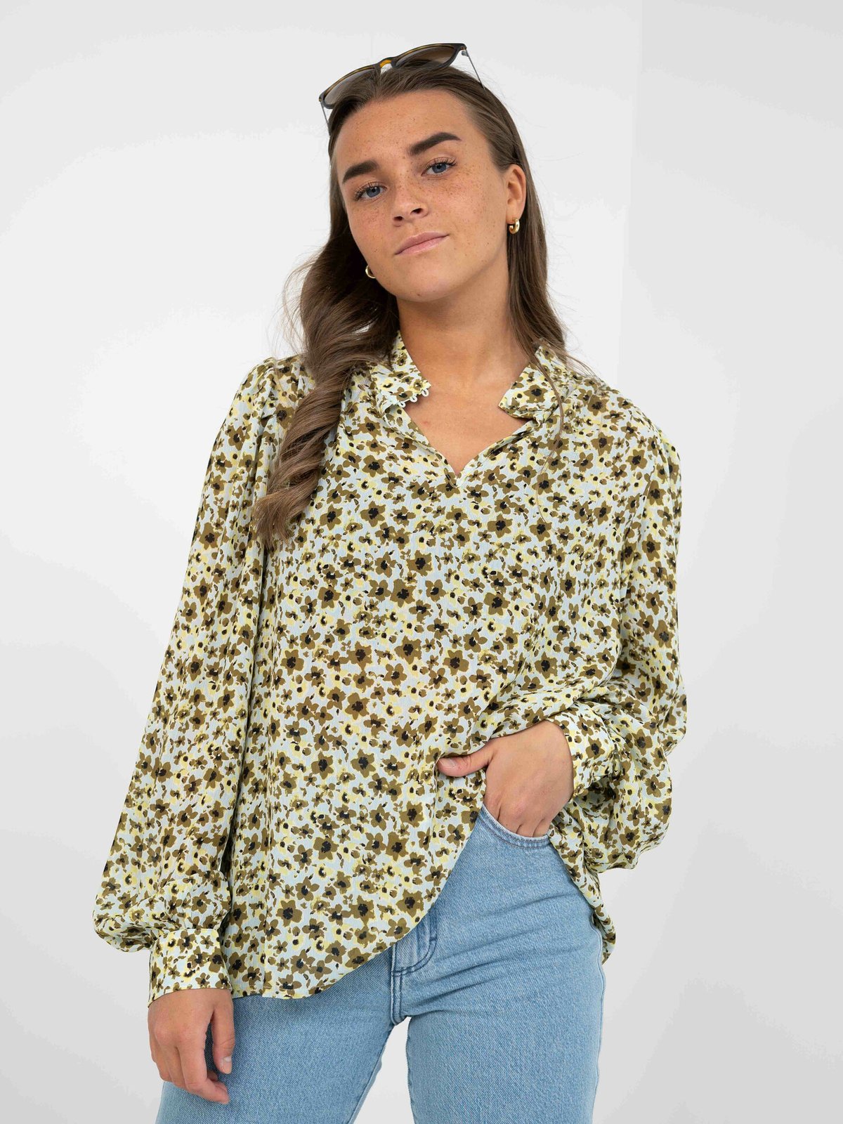 MSCH Copenhagen Adalia Rikkelie Top AOP F Green Flower