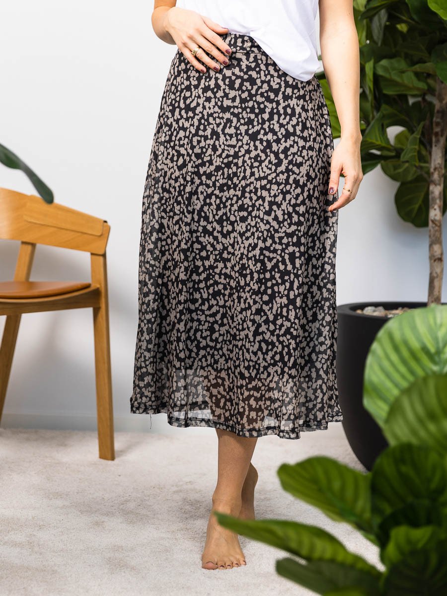 MSCH Copenhagen Firina Illenora Skirt AOP Cement Leo