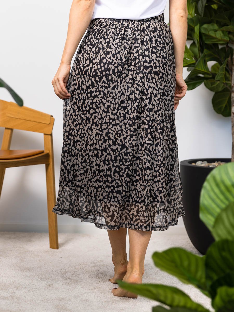 MSCH Copenhagen Firina Illenora Skirt AOP Cement Leo