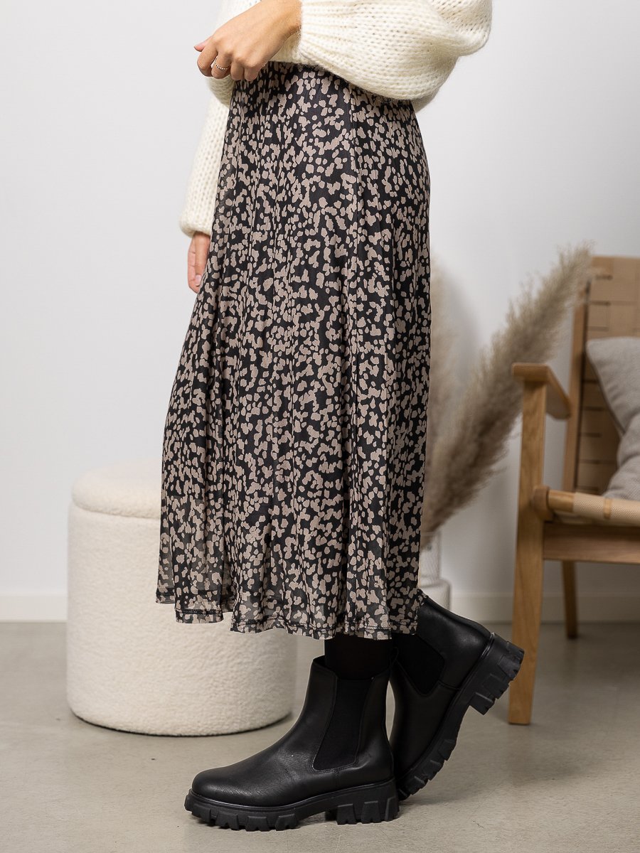 MSCH Copenhagen Firina Illenora Skirt AOP Cement Leo