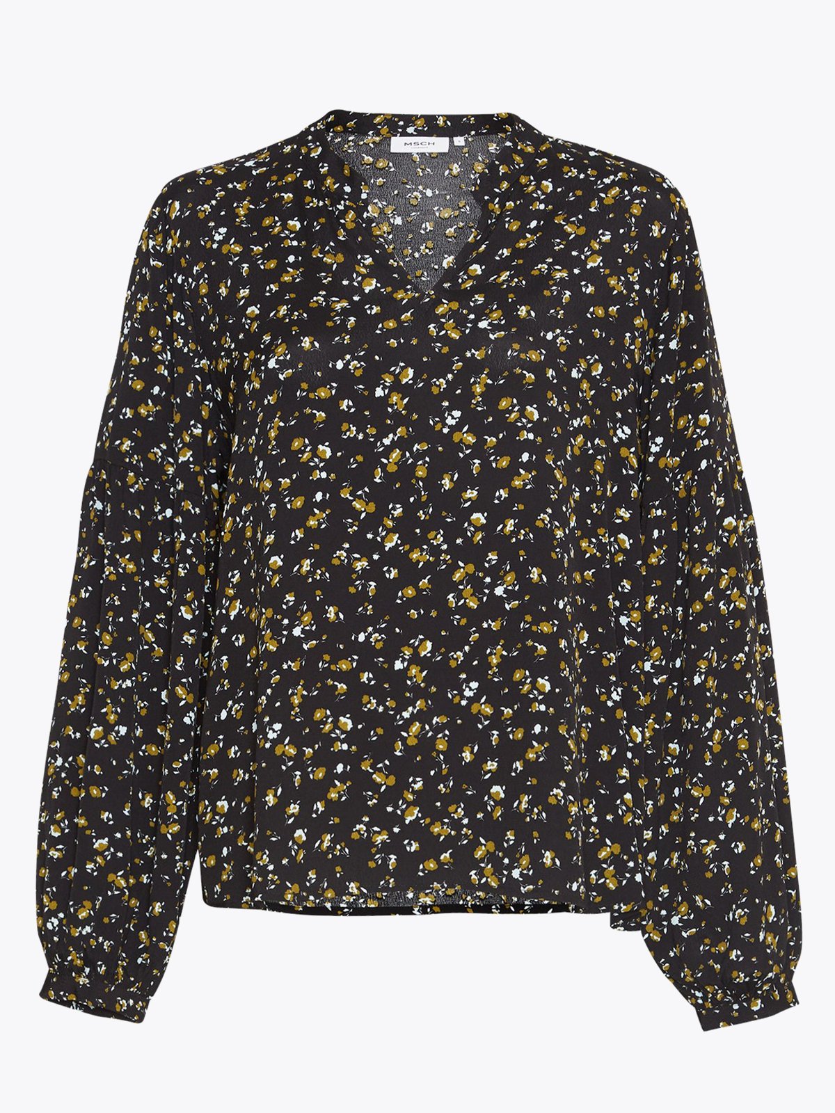 MSCH Copenhagen Bellaris Jalina Top AOP Black Flower