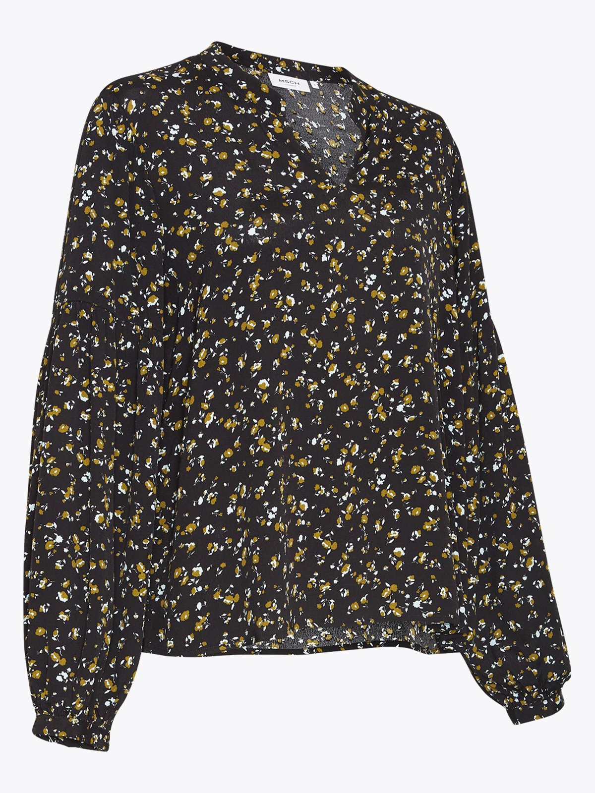 MSCH Copenhagen Bellaris Jalina Top AOP Black Flower