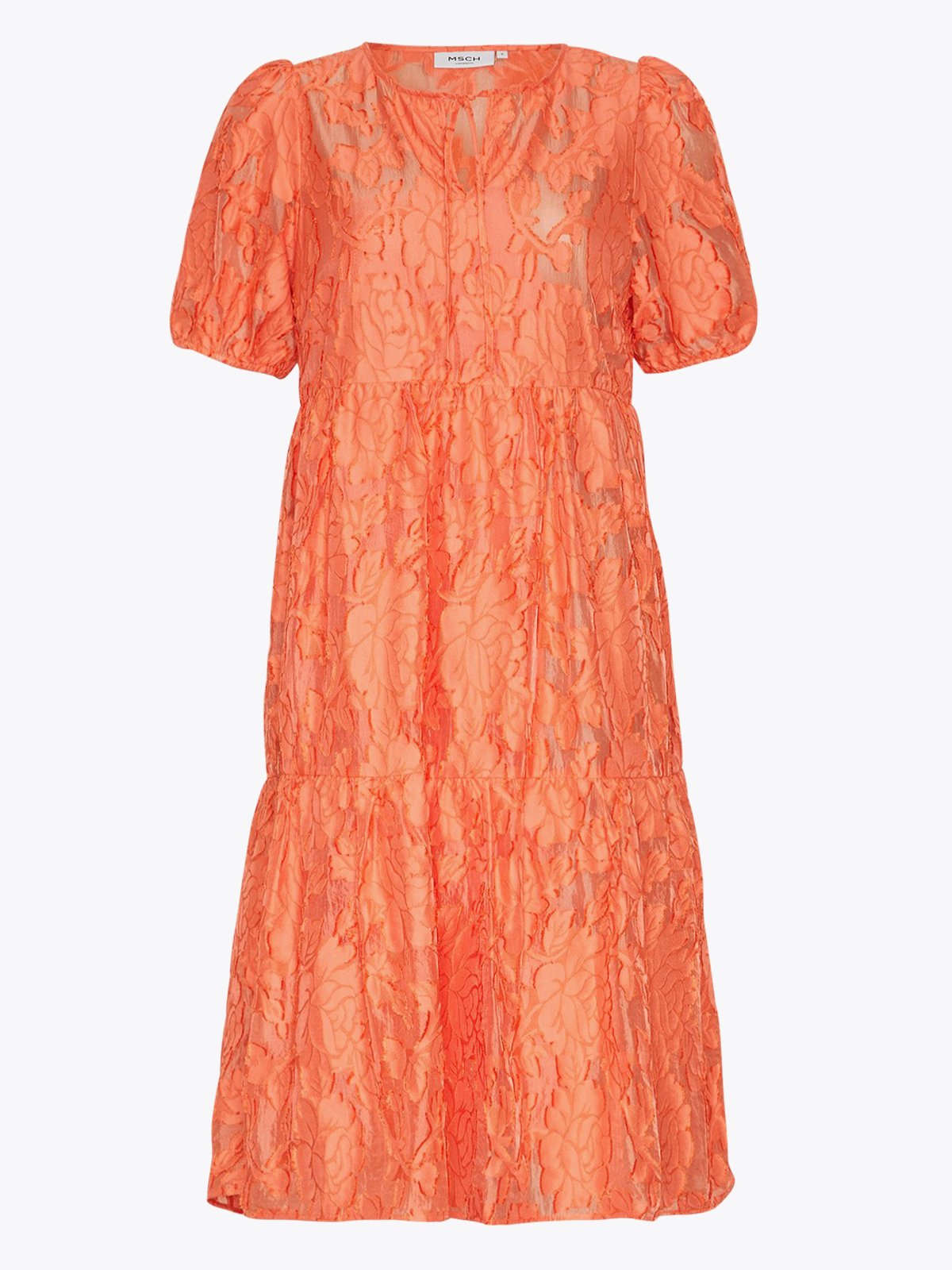 MSCH Copenhagen Pave Short Sleeve Dress Persimmon