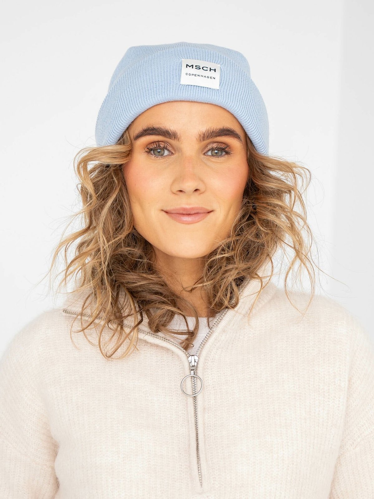 MSCH Copenhagen MSCH Mojo Logo Beanie Chambray Blue
