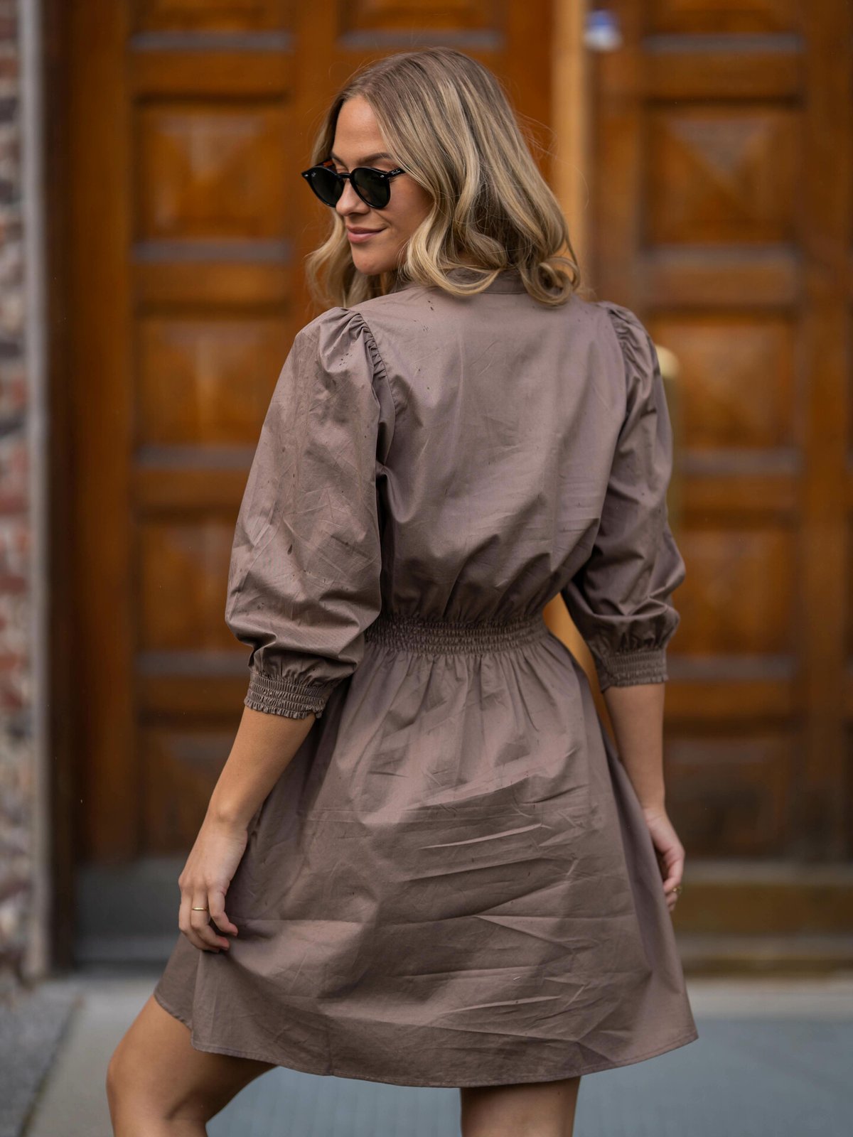 MSCH Copenhagen Chanet 3/4 Shirt Dress Fossil