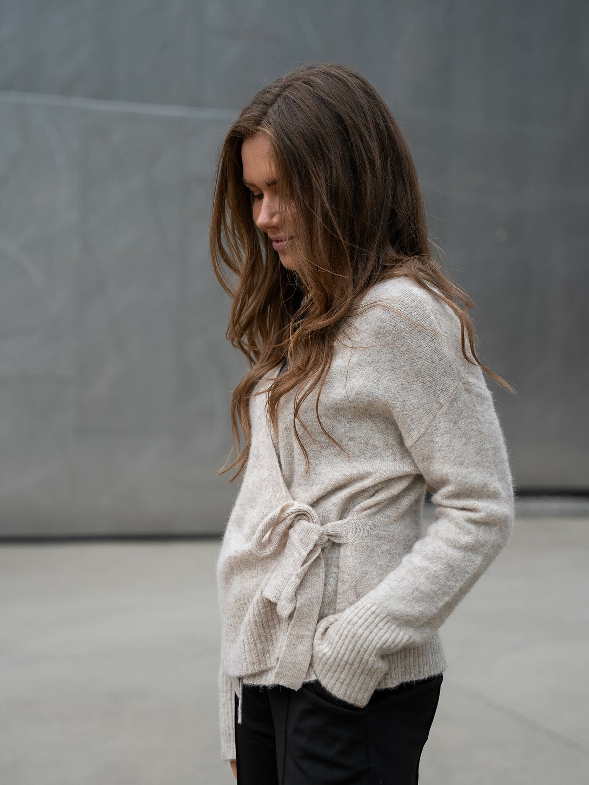 MSCH Copenhagen Ebonee Zenie Wrap Pullover Oatmeal