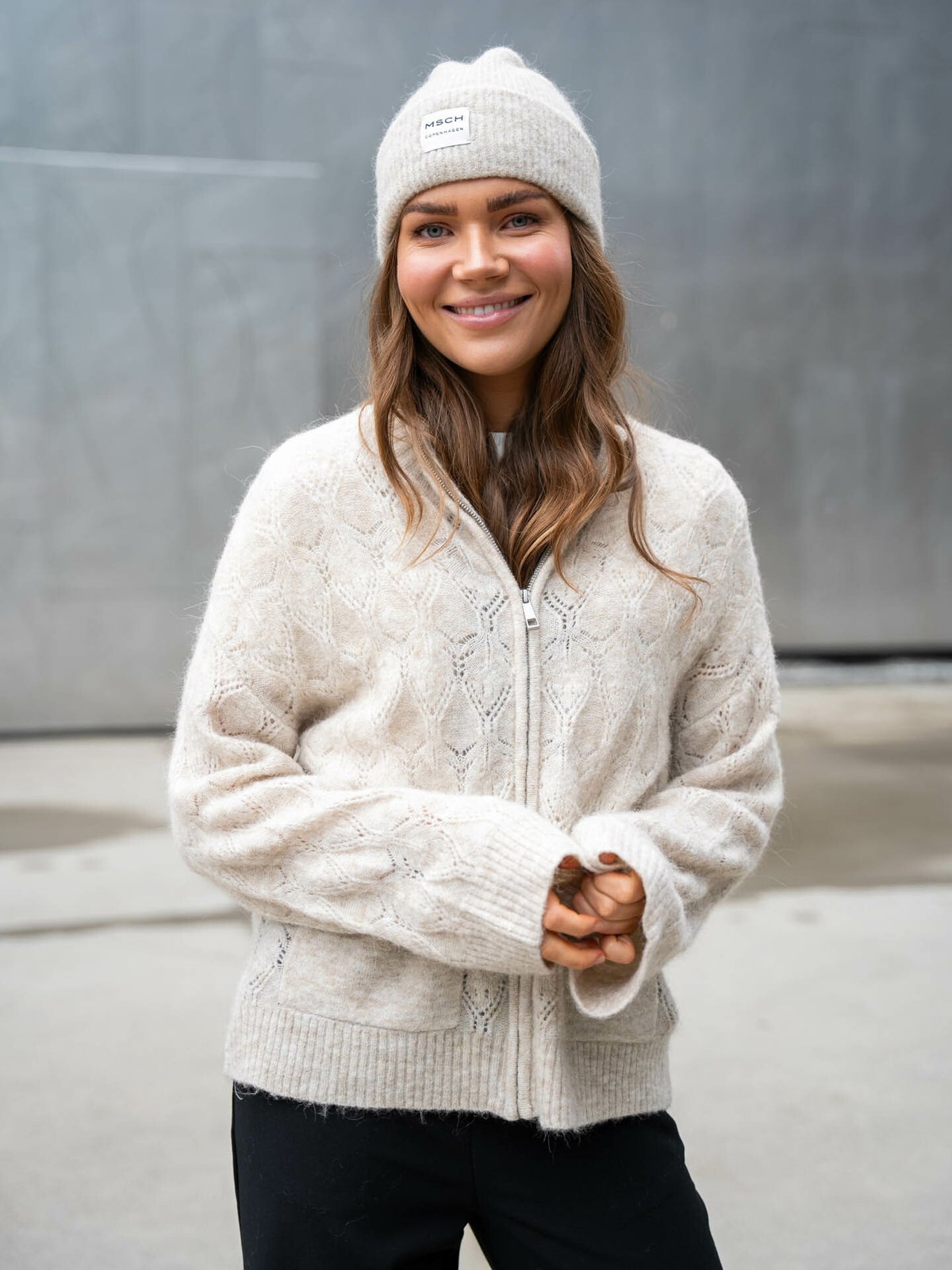 MSCH Copenhagen MSCH Copenhagen MSCH Copenhagen Lessine Hope Zip Cardigan Oatmeal